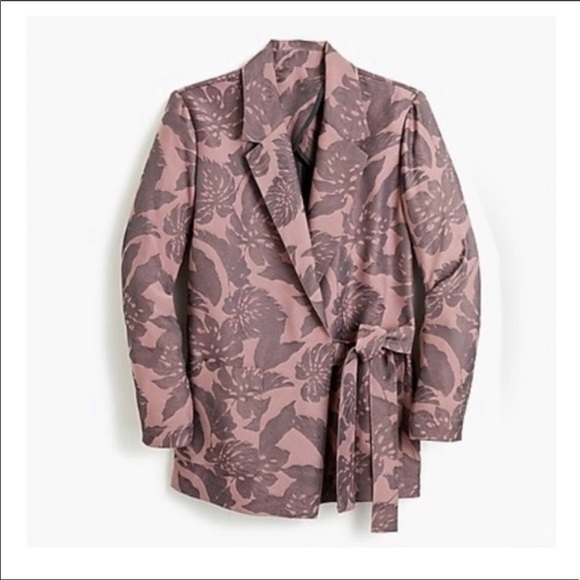J. Crew Jackets & Blazers - J. Crew Collection Dusty Pink/Mauve Wrap Style Blazer w/ Palm Print. Size M.